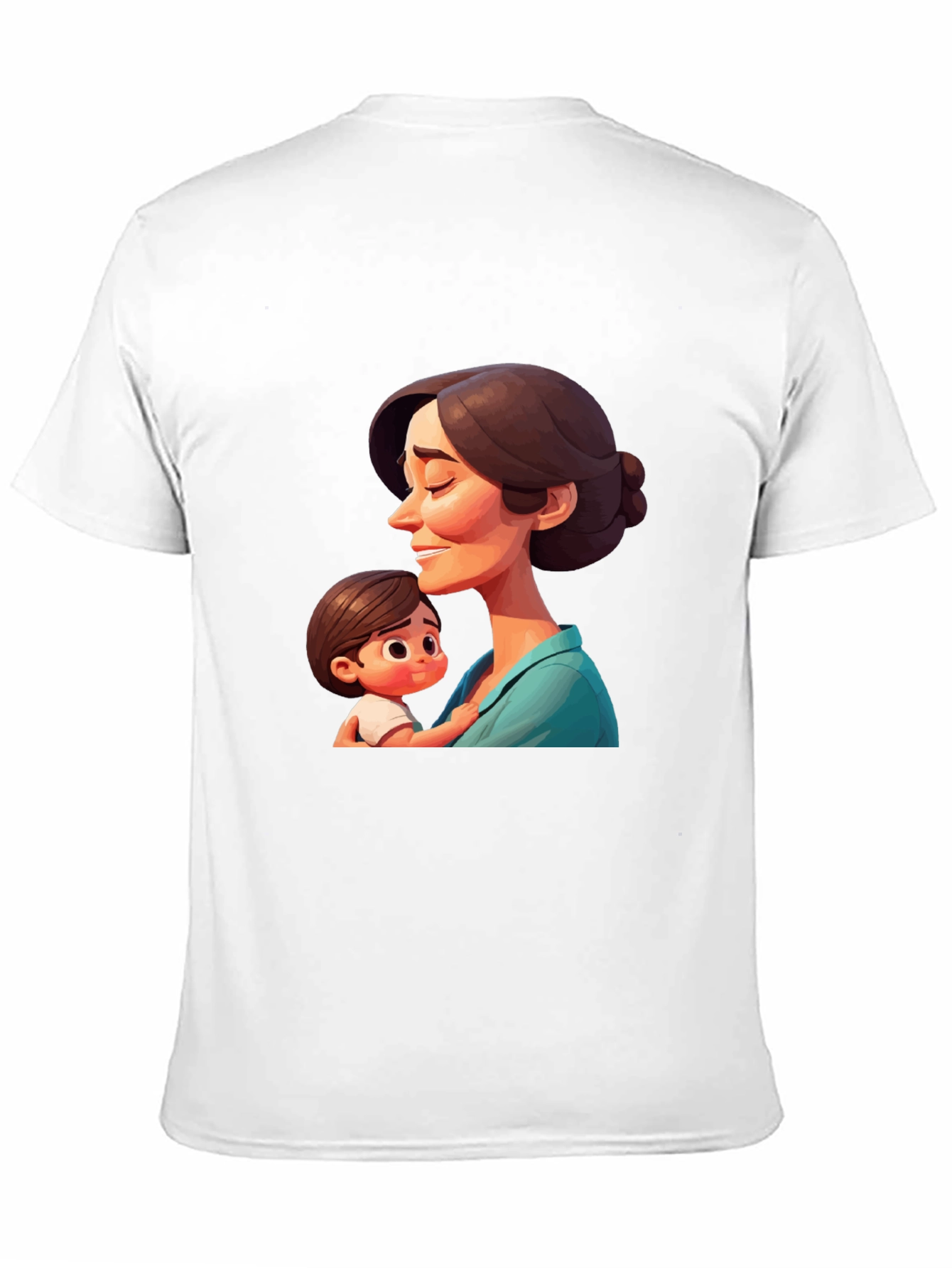 Stylish Black T-Shirt - Mother and Child Graphic