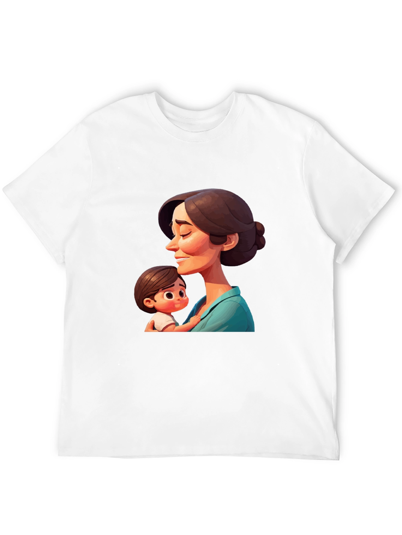 Stylish Black T-Shirt - Mother and Child Graphic