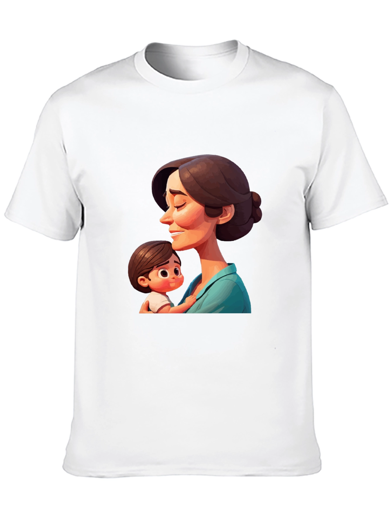 Stylish Black T-Shirt - Mother and Child Graphic