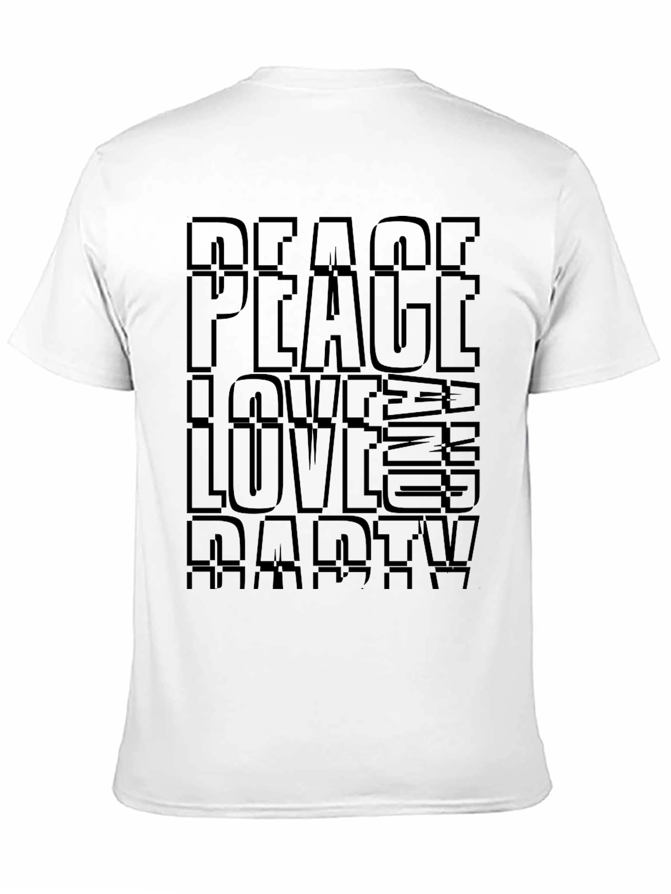 Peace Love Party Black Graphic T-Shirt
