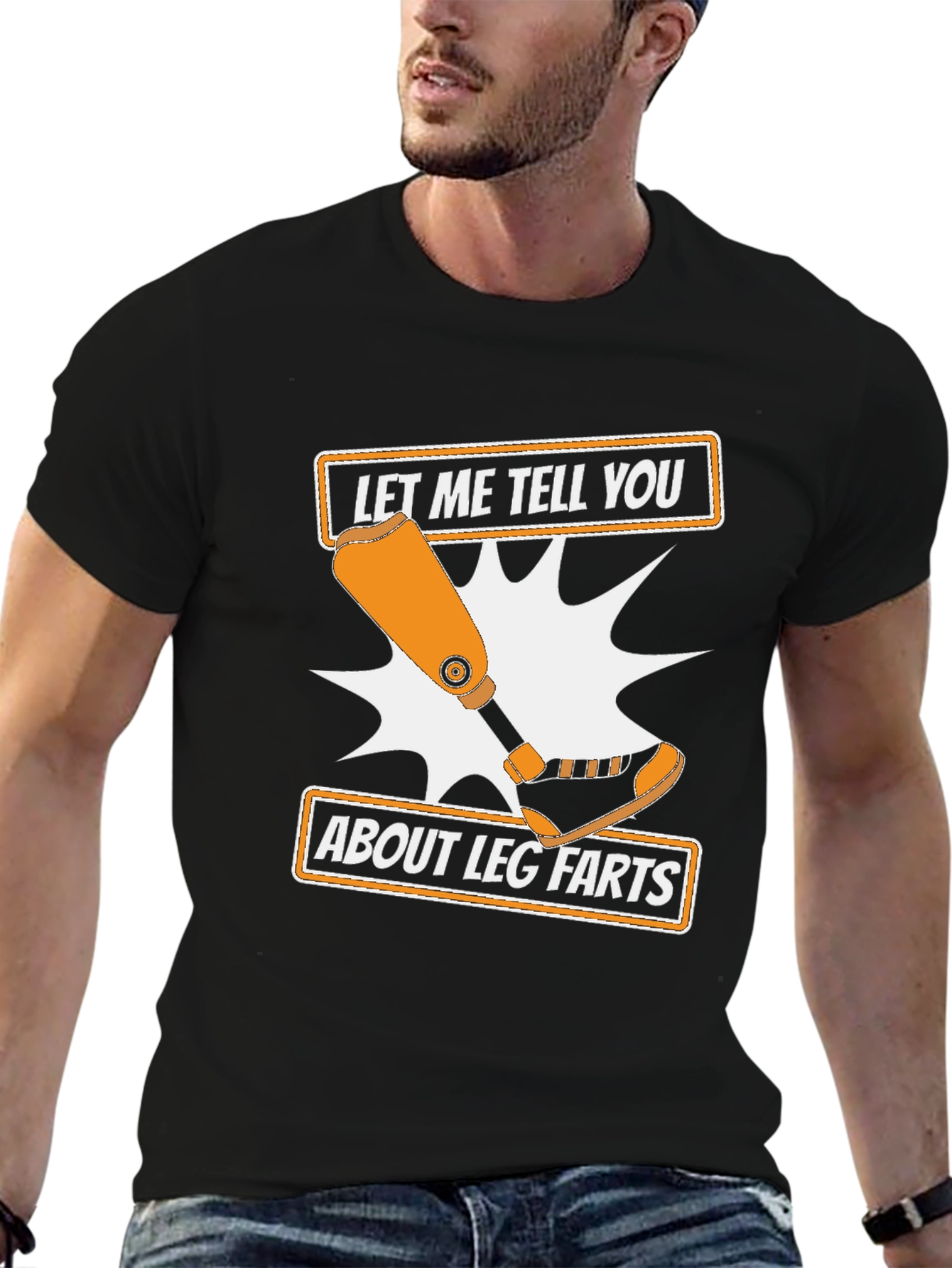 Funny Leg Farts T-Shirt - Prosthetic Limb Humor