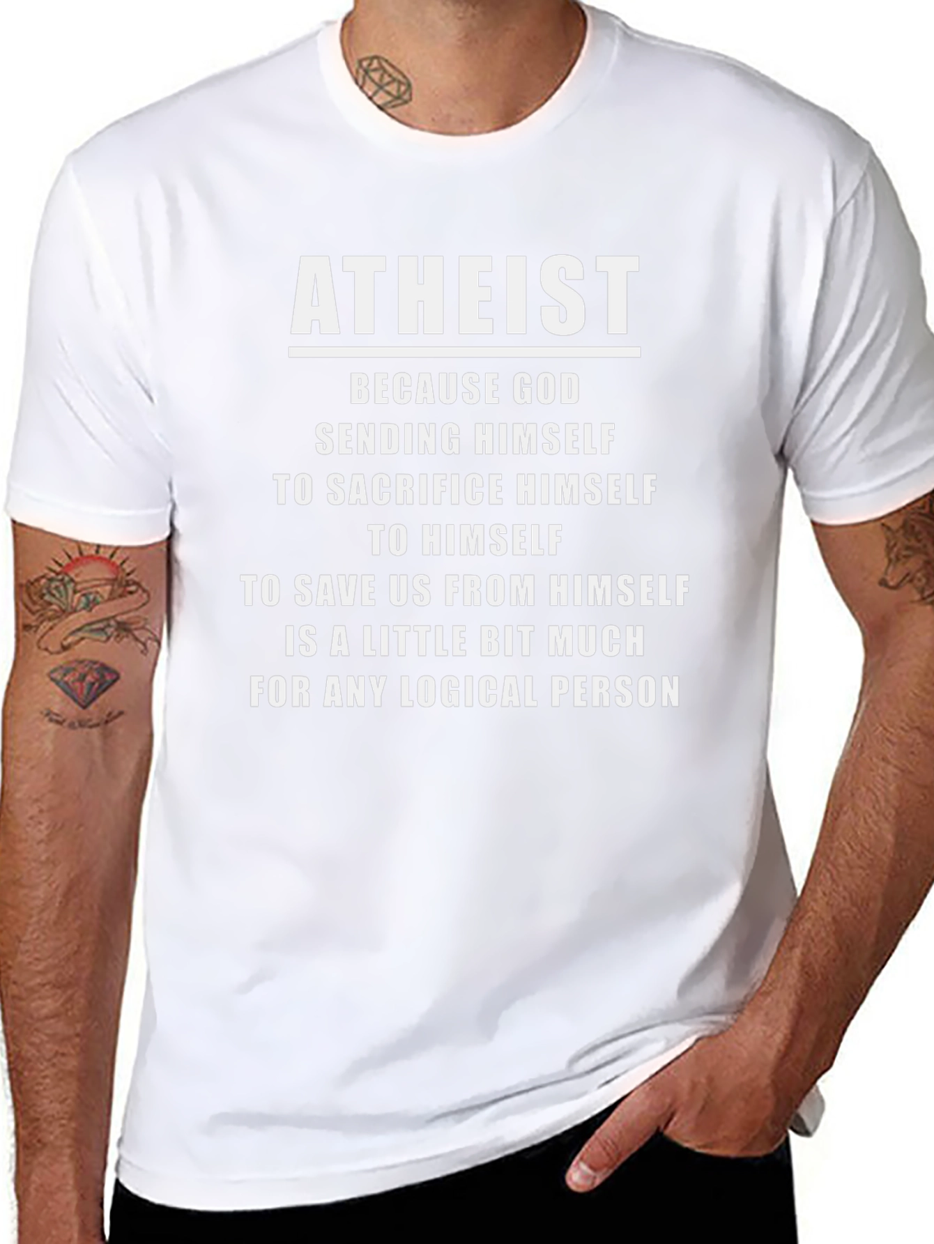 Atheist Funny Slogan Black T-Shirt