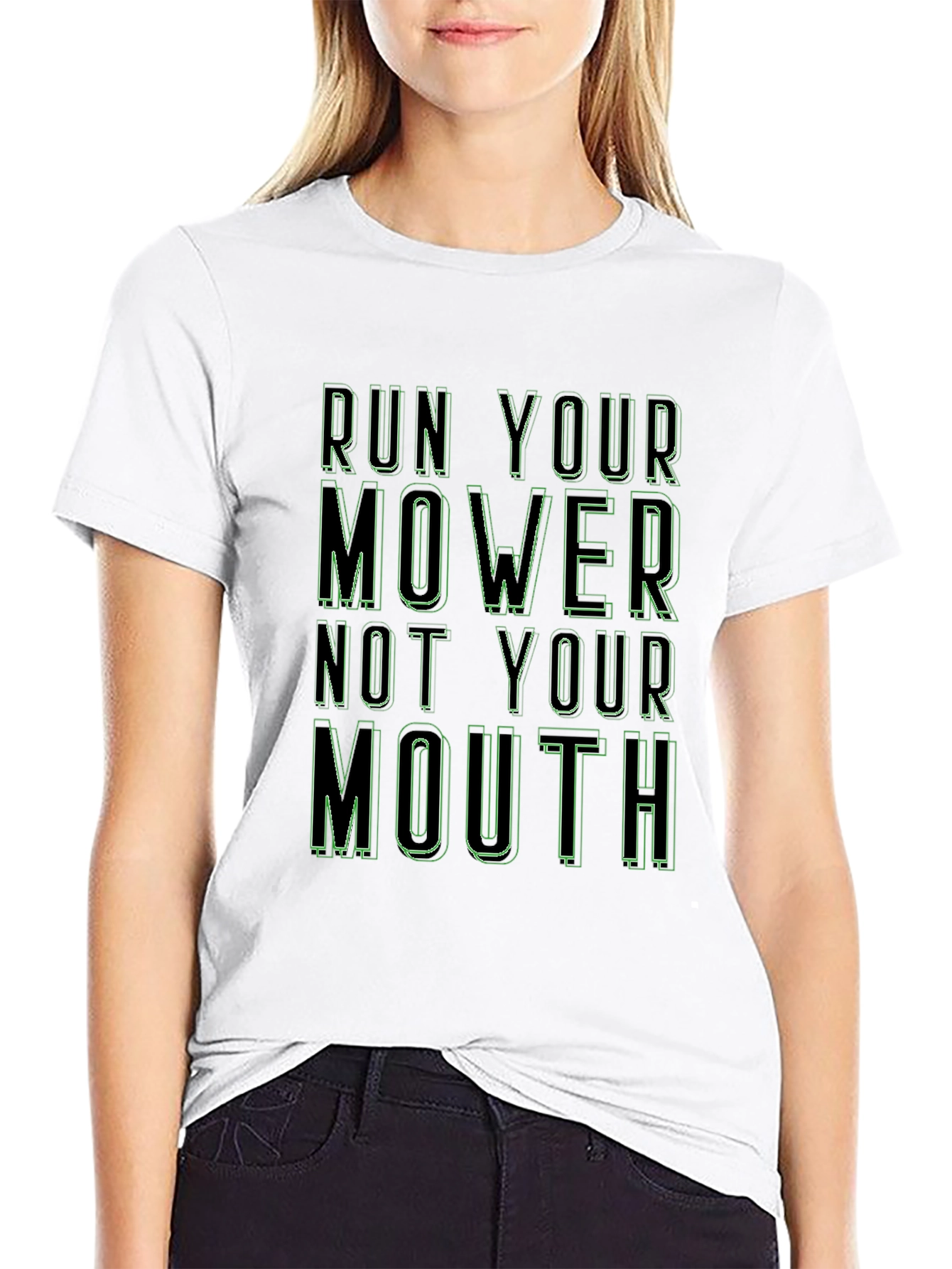 Run Your Mower Funny Black Graphic Tee