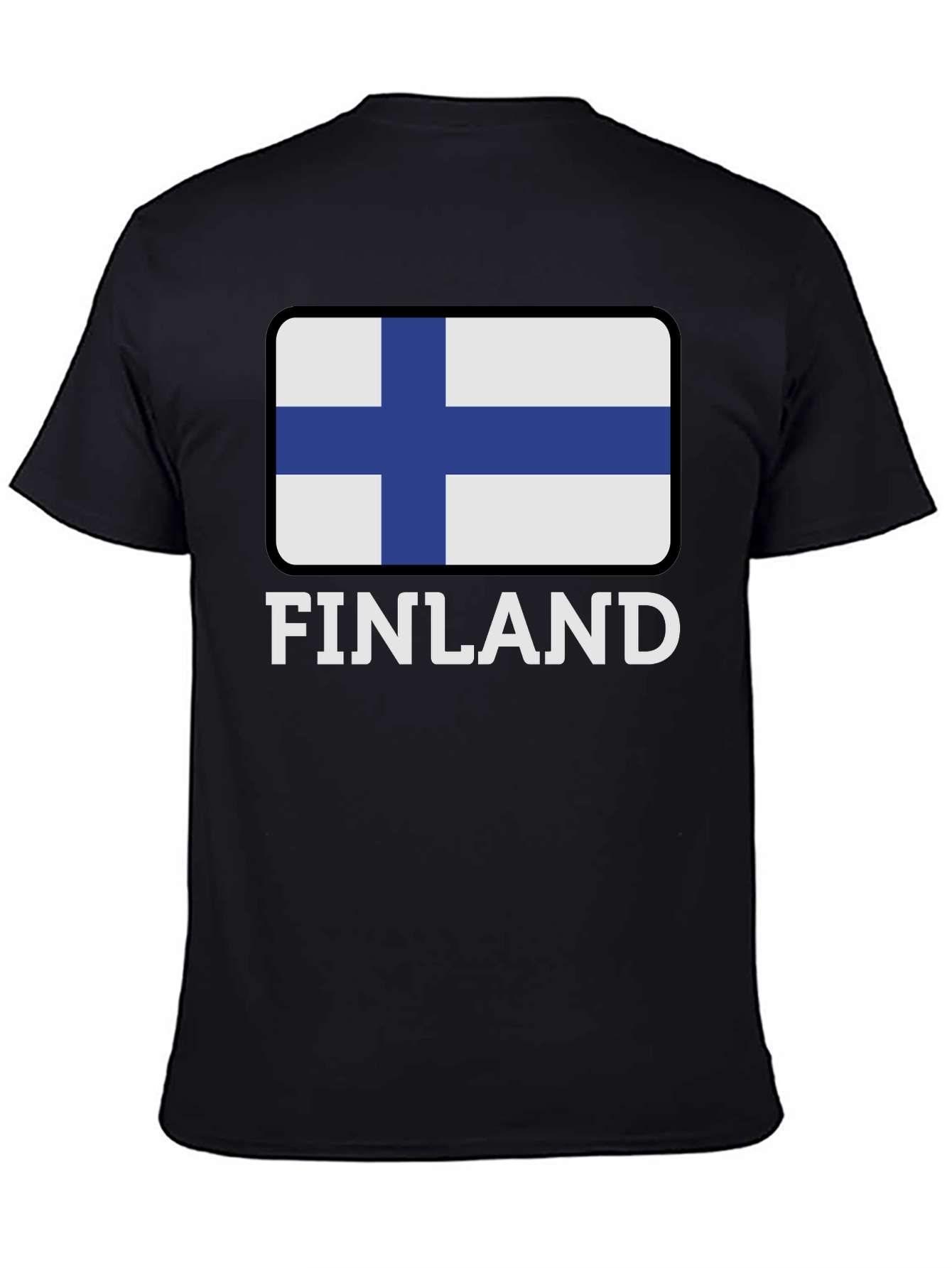 Finland Flag Graphic T-Shirt - Black Cotton Tee