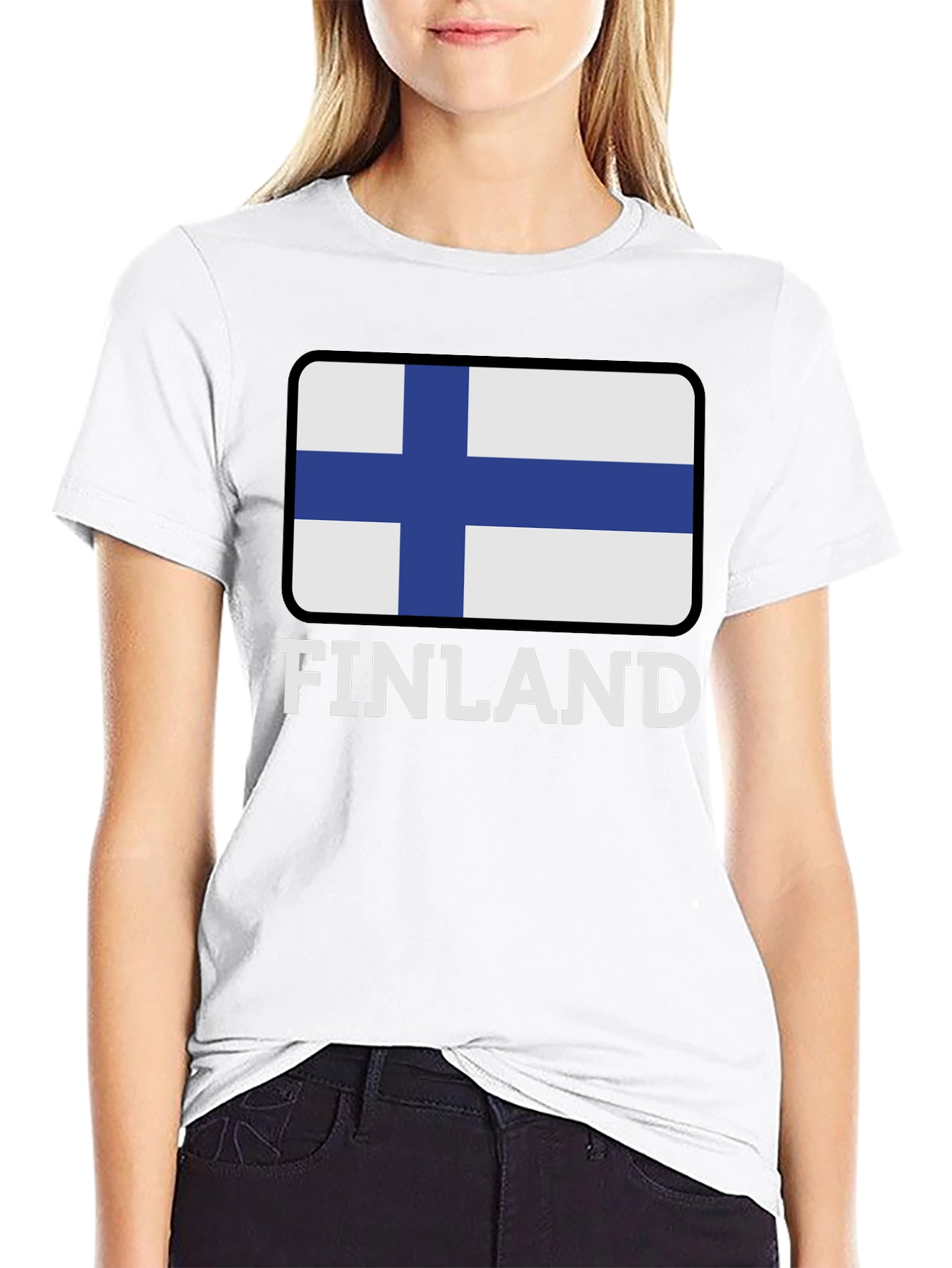 Finland Flag Graphic T-Shirt - Black Cotton Tee