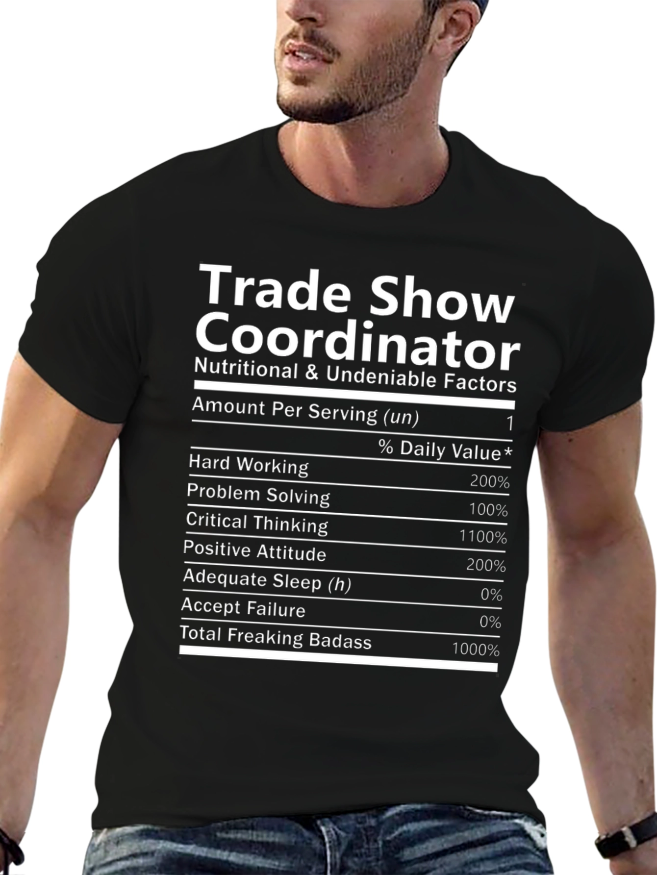Trade Show Coordinator T-Shirt: Nutritional Facts