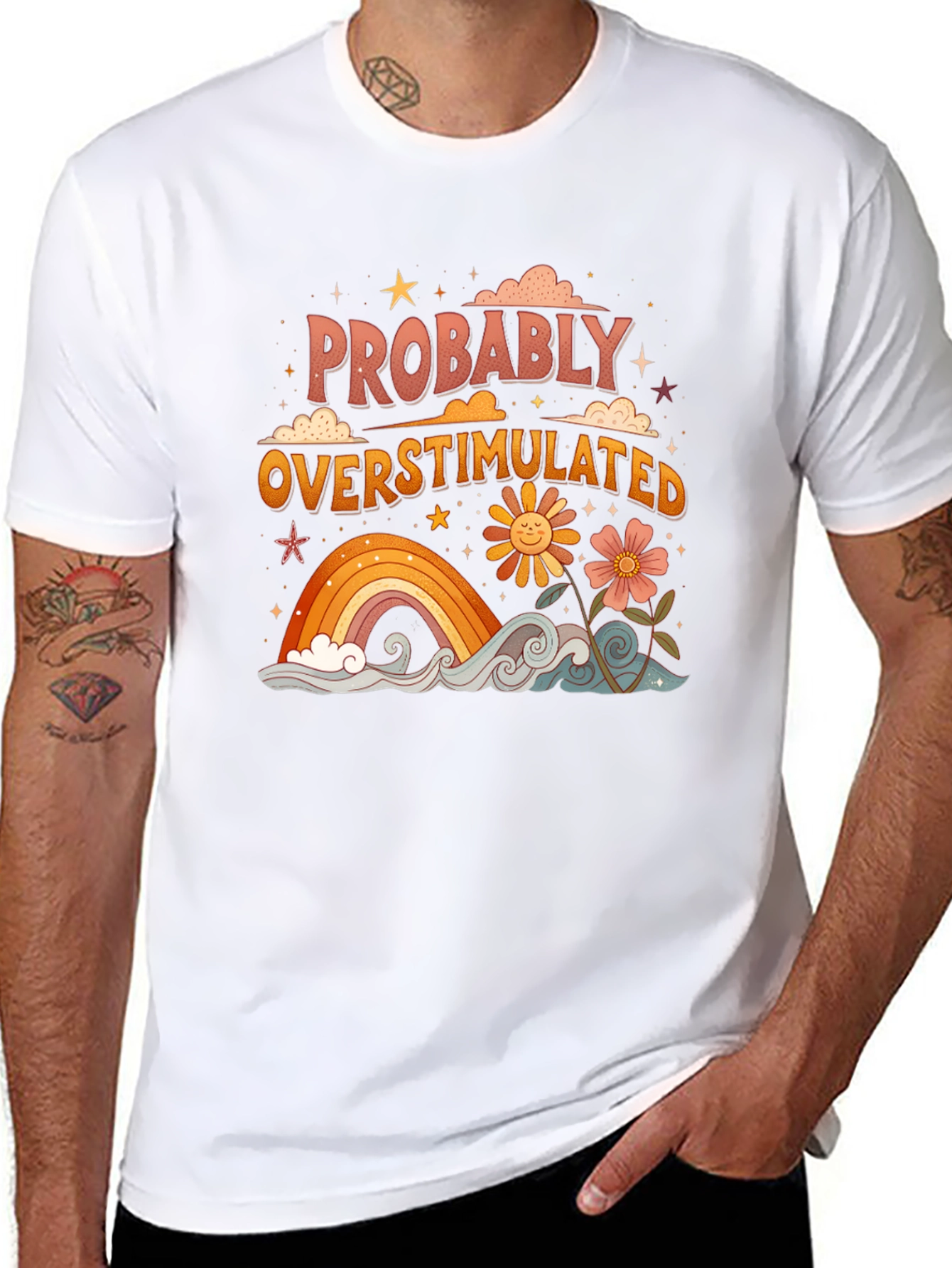 Retro Probably Overstimulated Graphic Tee
