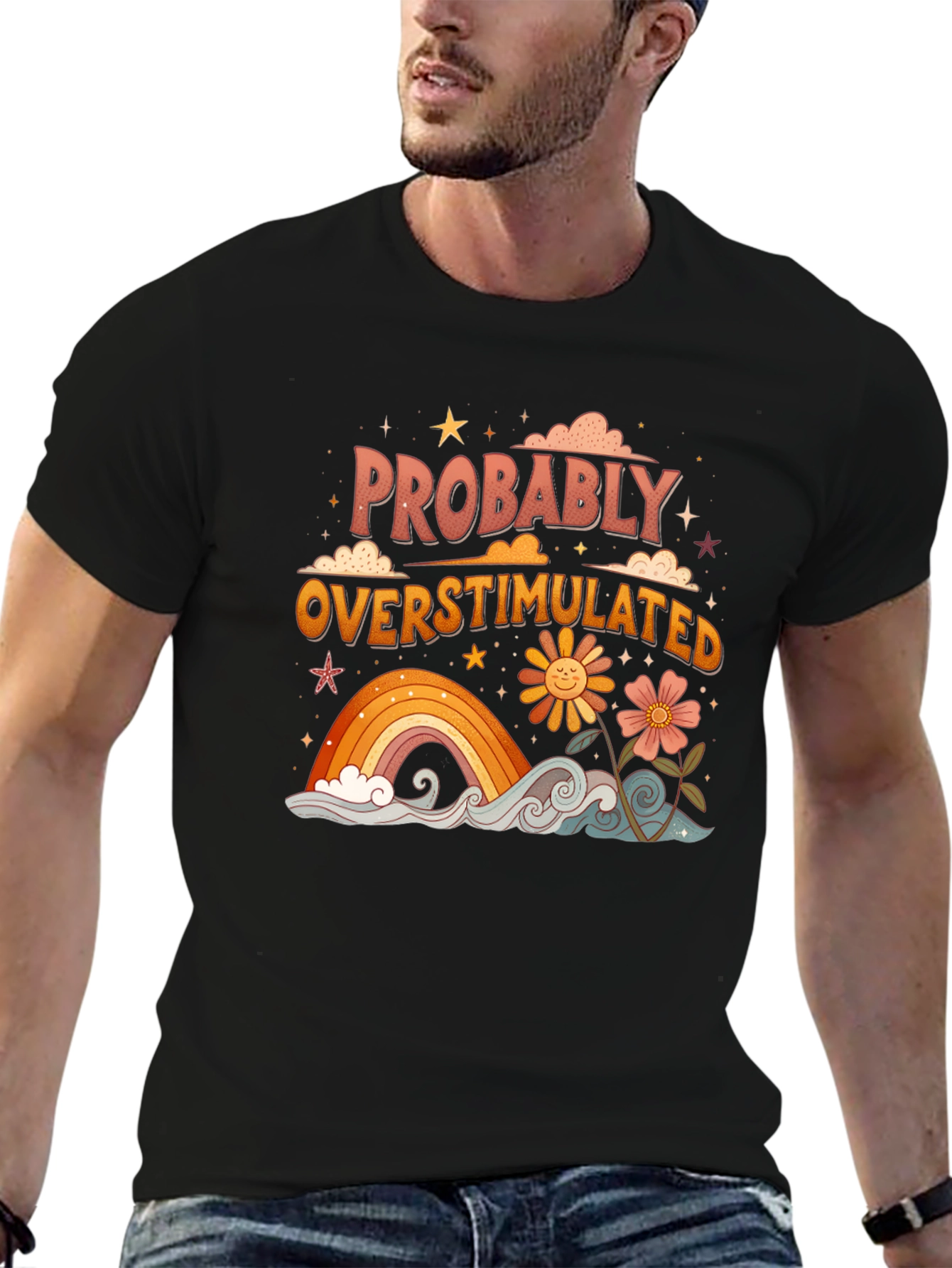 Retro Probably Overstimulated Graphic Tee