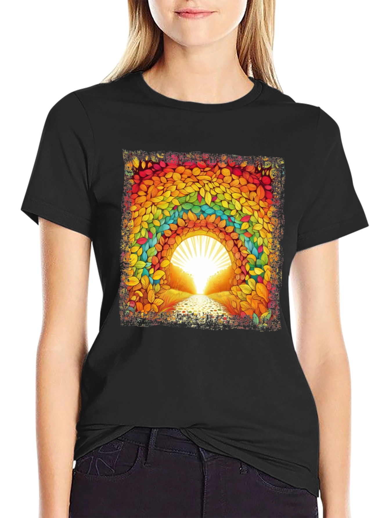 Rainbow Leaf Tunnel Graphic Tee