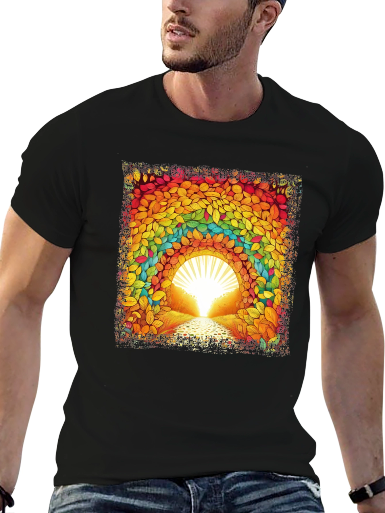 Rainbow Leaf Tunnel Graphic Tee