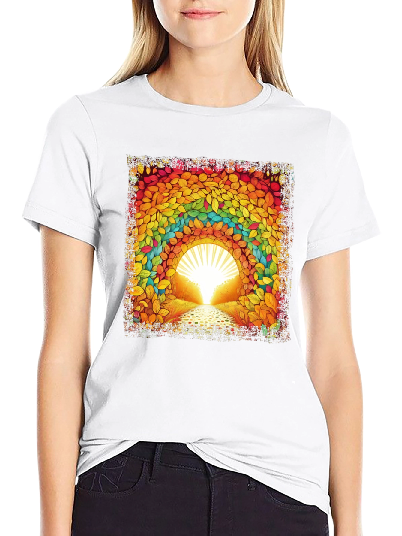 Rainbow Leaf Tunnel Graphic Tee