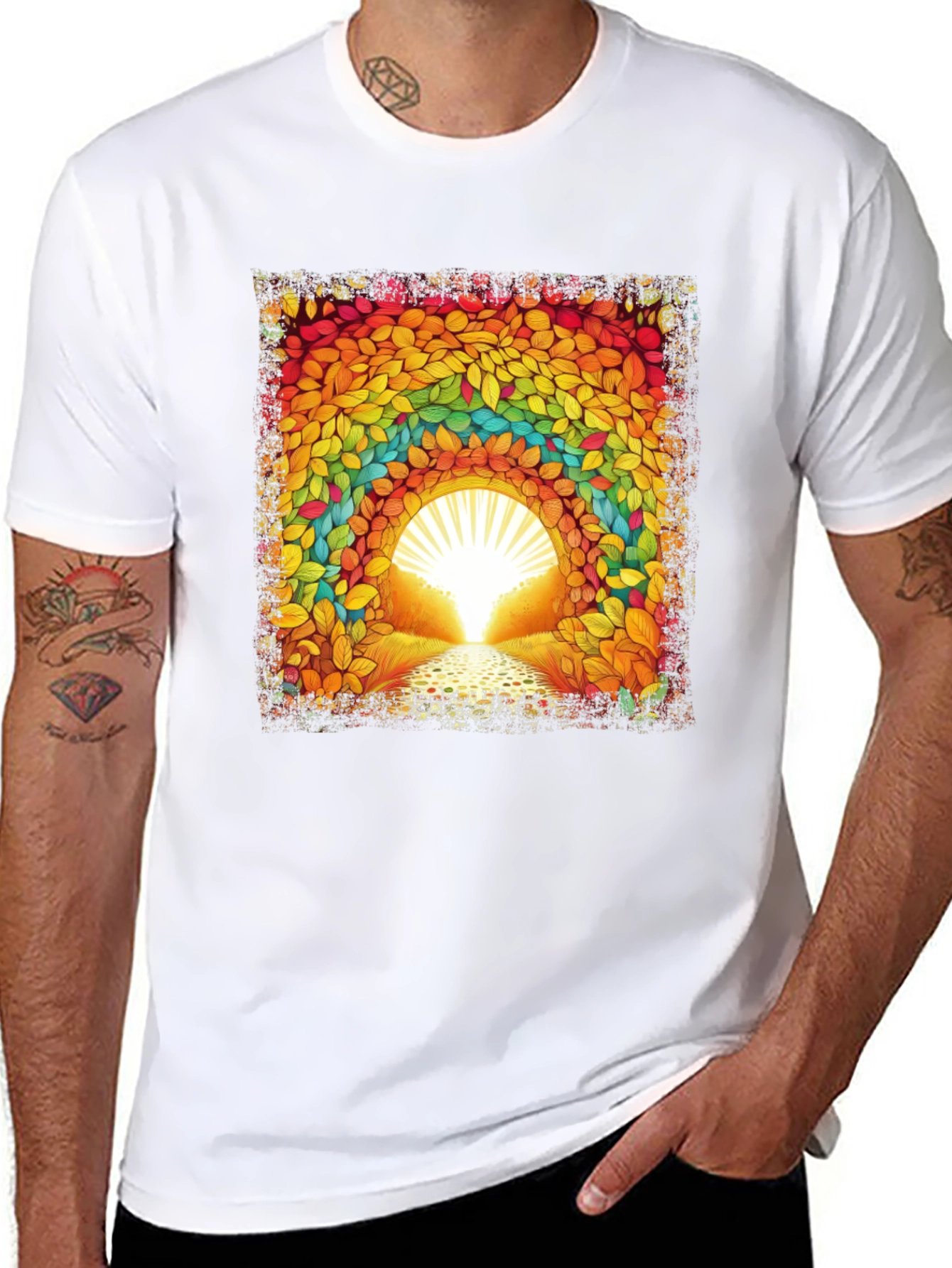 Rainbow Leaf Tunnel Graphic Tee